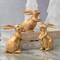 Resin Vintage Gold Bunny Decor Rabbit Figurines, Small Easter Bunny Figurine Set of 3